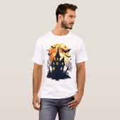 Haunted House with Bats � Spooky Halloween Tee (Vorne ganz)