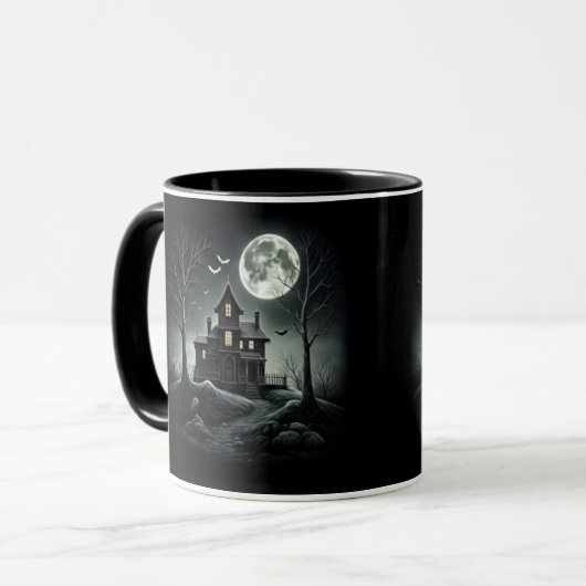 HAUNTED NIGHT Black Mug Tasse (Vorderseite Links)