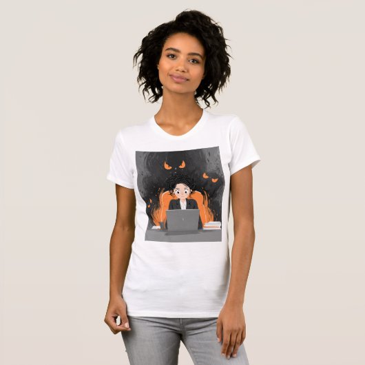 “Haunted Office – When Work Feels Like a Nightmare T-Shirt (Vorne ganz)