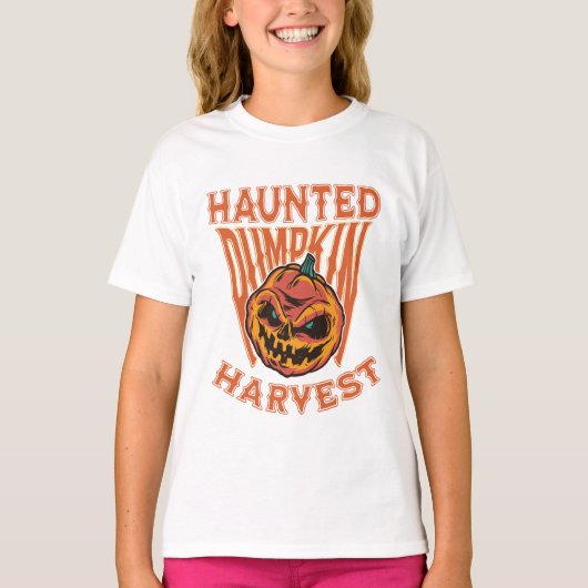 Haunted Pumpkin Harvest – Retro Halloween  T-Shirt (Vorderseite)