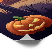 Haunted Pumpkin Path under Glowing Moon Poster (Ecke)