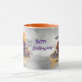 Haunted Purple Gnome House With Ghost Bats & Cats Tasse (Zentrum)