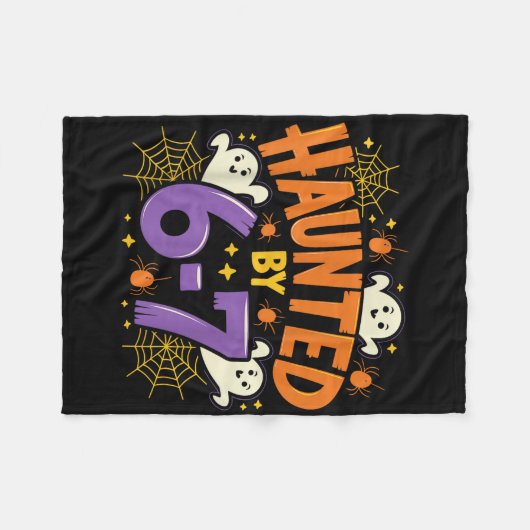Haunted Six Seven 6 7 Meme 67 Skeleton Hand Hallow Fleecedecke (Vorderseite (Horizontal))