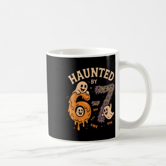 Haunted Six Seven 6 7 Meme 67 Skeleton Hand Hallow Kaffeetasse (Rechts)