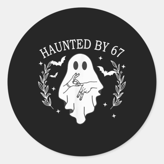 Haunted Six Seven 6 7 Meme 67 Skeleton Hand Hallow Runder Aufkleber (Vorderseite)