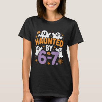 Haunted Six Seven 6 7 Meme 67 Skeleton Hand Hallow T-Shirt