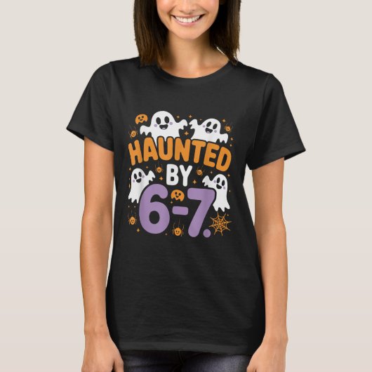 Haunted Six Seven 6 7 Meme 67 Skeleton Hand Hallow T-Shirt (Vorderseite)