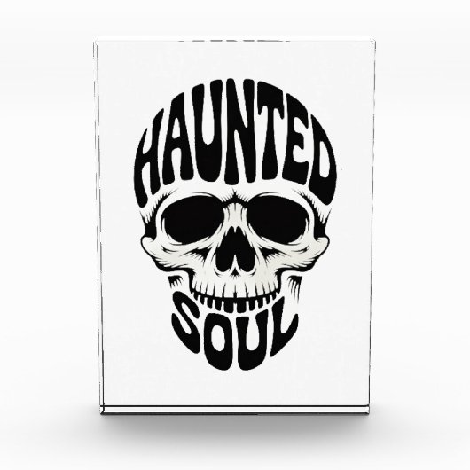 Haunted Soul Skull Typography Fotoblock (Vorderseite)