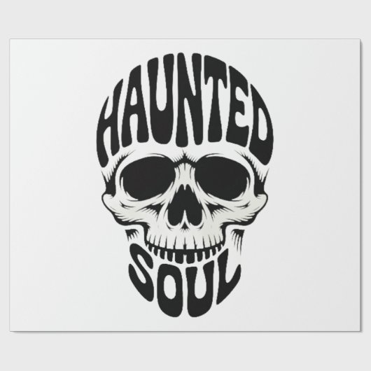 Haunted Soul Skull Typography Geschenkpapier (Flach)