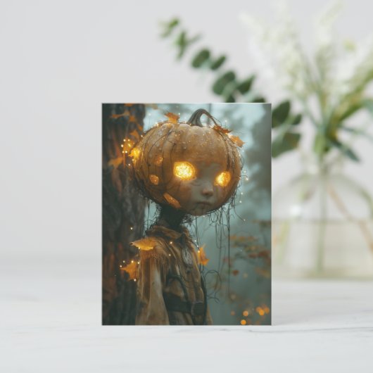 Hauntely Pumpkin Head Postkarte (Stehend Vorderseite)