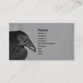 Haunting Black Crow Face Gray Visitenkarte (Vorderseite)