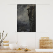 Haunting Cliff Skull Art Printable, Gothic Poster (Küche)