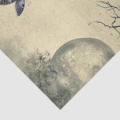 Haunting Fantasy Gothic Raven & Viktorianisch Girl Seidenpapier (Detail)