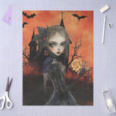 Haunting Fantasy Gothic Raven & Viktorianisch Girl Seidenpapier (Basteln)