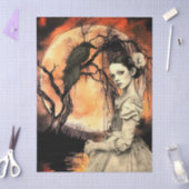 Haunting Fantasy Gothic Raven & Viktorianisch Girl Seidenpapier (Basteln)