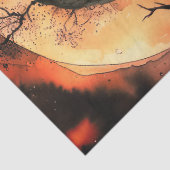 Haunting Fantasy Gothic Raven & Viktorianisch Girl Seidenpapier (Detail)