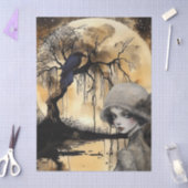 Haunting Fantasy Gothic Raven & Viktorianisch Girl Seidenpapier (Basteln)