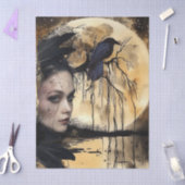 Haunting Fantasy Gothic Raven & Viktorianisch Girl Seidenpapier (Basteln)