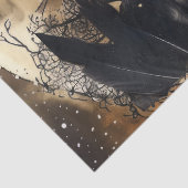 Haunting Fantasy Gothic Raven & Viktorianisch Girl Seidenpapier (Detail)