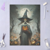 Haunting Fantasy Gothic Witch, Pumpkins & Moon Seidenpapier (Basteln)