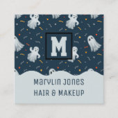 HAUNTING GHOSTS HALLOWEEN QUADRATISCHE VISITENKARTE (Vorderseite)