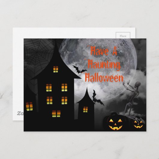 Haunting Halloween Postkarte (Vorne/Hinten)