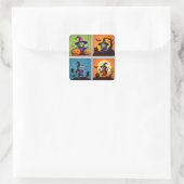 Haunting Halloween Quadratischer Aufkleber (Tasche)