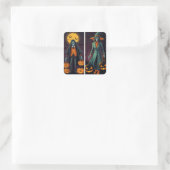 Haunting Halloween Quadratischer Aufkleber (Tasche)