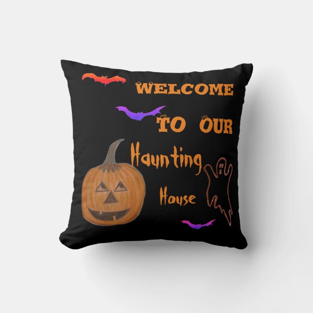 Haunting Halloween Throw Kissen (Vorderseite)