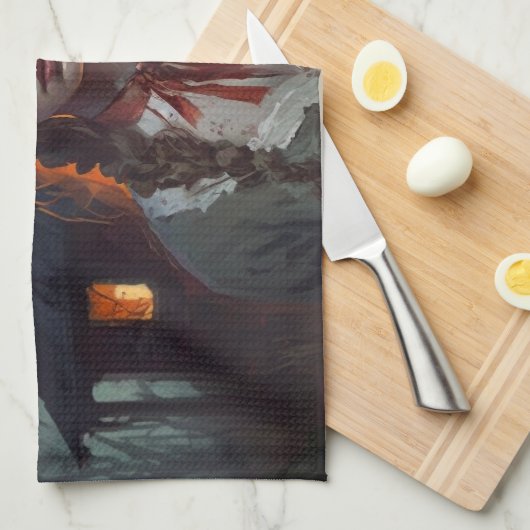 Haunting house geschirrtuch (Viertel Falte)