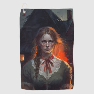 Haunting house golfhandtuch