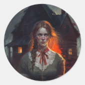 Haunting house runder aufkleber (Vorderseite)