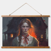 Haunting house wandteppich mit holzrahmen (Vorderseite)