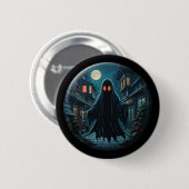 'Haunting in Shadows' - Schwarzer Geist Button (Vorne & Hinten)