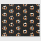 Haunting Jack O' Lantern Grinning Skull Halloween Geschenkpapier (Flach)