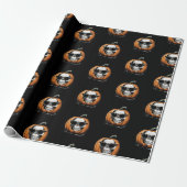 Haunting Jack O' Lantern Grinning Skull Halloween Geschenkpapier (Ungerollt)