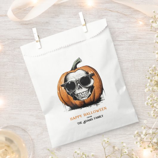 Haunting Jack O' Lantern Grinning Skull Halloween Geschenktütchen (Ausgeschnitten)