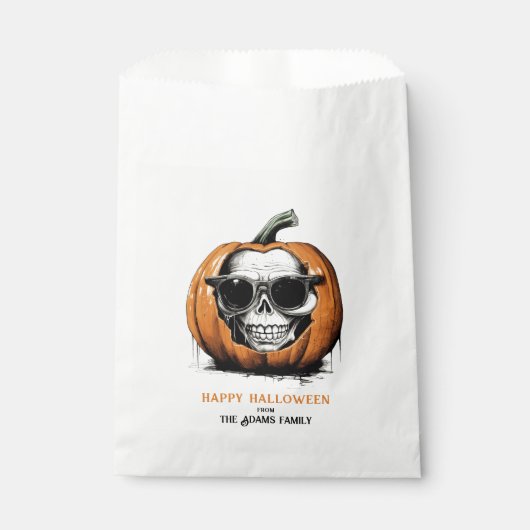 Haunting Jack O' Lantern Grinning Skull Halloween Geschenktütchen (Vorderseite)