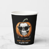 Haunting Jack O' Lantern Grinning Skull Halloween Pappbecher (Vorderseite)
