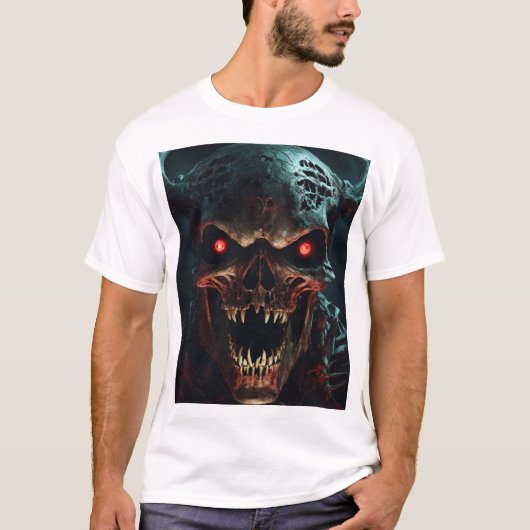 Haunting Monster Face Skeletton T - Shirt (Vorderseite)