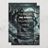 Haunting Night Beängstigend Spuk House Halloween-P Einladung (Vorne/Hinten)