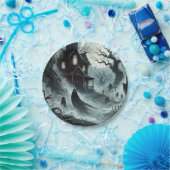 Haunting Night Beängstigend Spuk House Halloween-P Pappteller (Party)