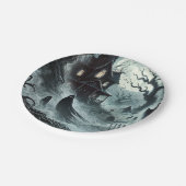 Haunting Night Beängstigend Spuk House Halloween-P Pappteller (Schrägansicht)