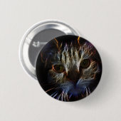 Haunting pet cat face art, made in light - gifts button (Vorne & Hinten)