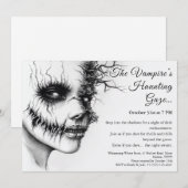 Haunting Vampire Woman Halloween Einladung (Vorne/Hinten)