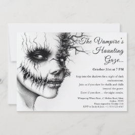 Haunting Vampire Woman Halloween Einladung