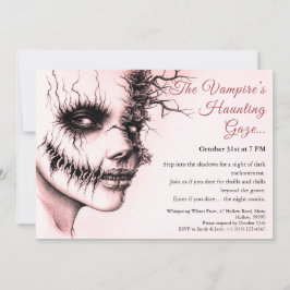Haunting Vampire Woman Halloween Einladung
