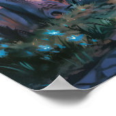 Haunting Village - Creepy Town Illustration Style Poster (Ecke)