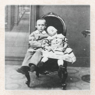 Haunting Vintage Sibling Portrait Glasuntersetzer