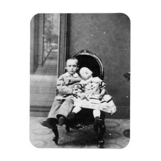 Haunting Vintage Sibling Portrait Magnet